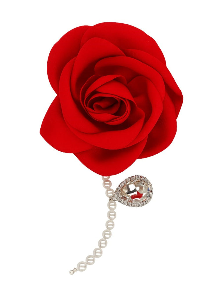 ORECCHINO PENDENTE CON ROSA