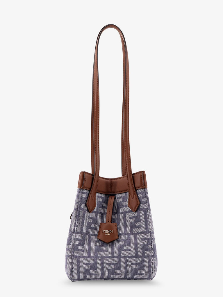Origami mini FF Jacquard fabric and leather shoulder bag