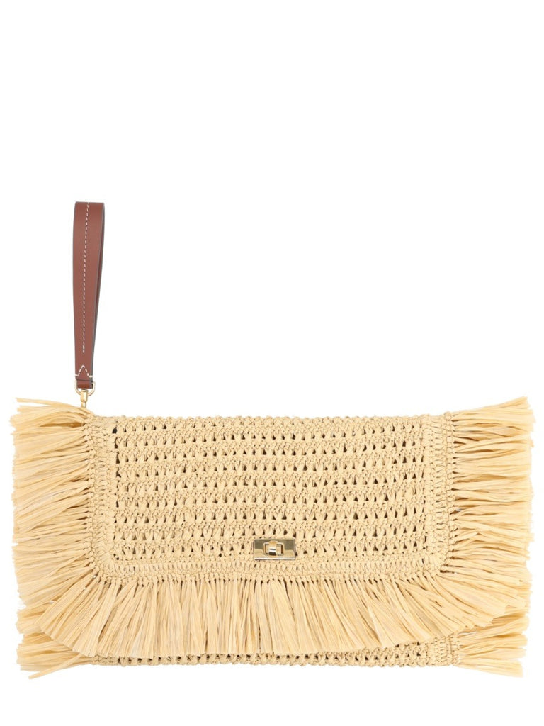OVERSIZE RAFFIA CLUTCH BAG