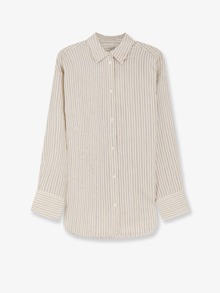 Oversized striped silk shirt