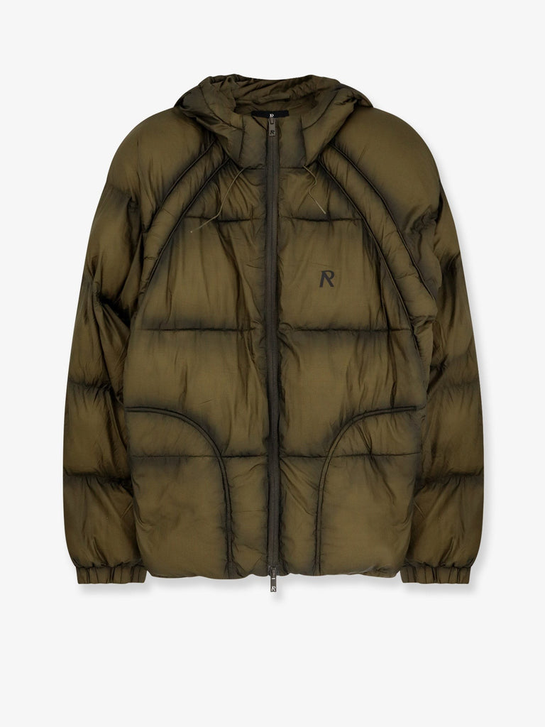 Padded and quilted down jacket