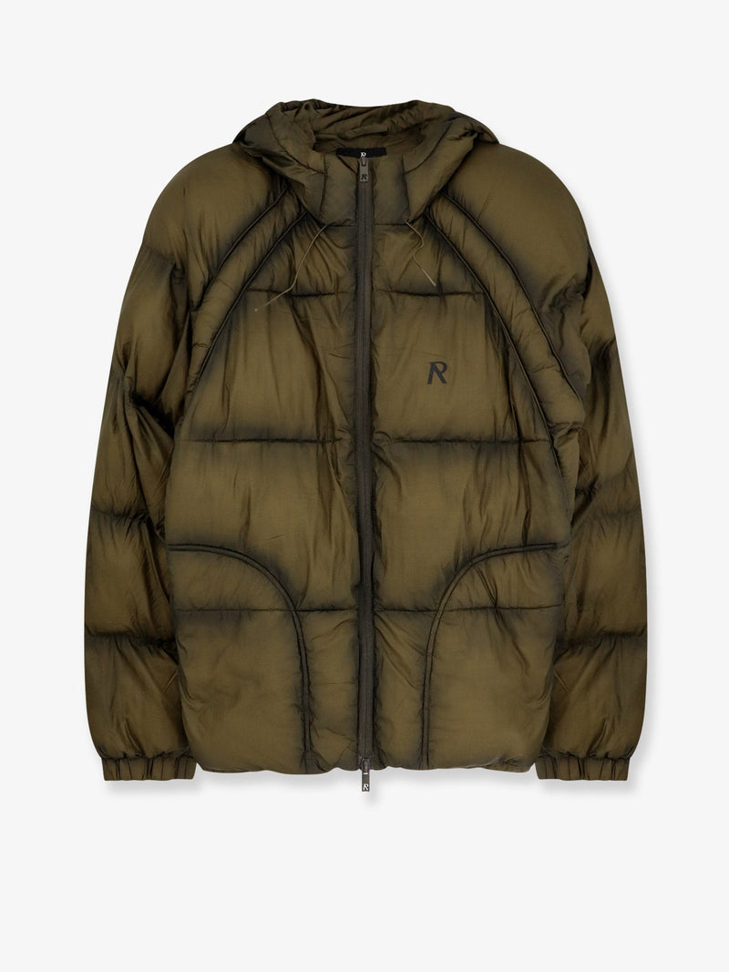 Padded and quilted down jacket
