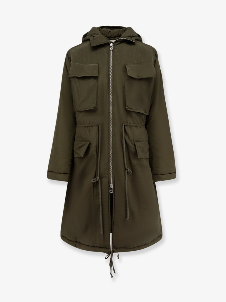 Padded nylon long jacket
