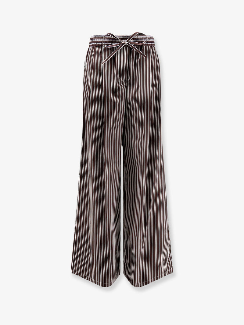 Pajamas striped poplin trousers