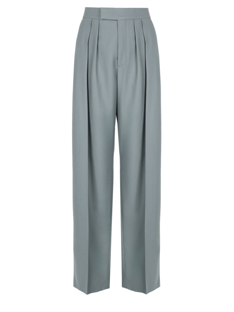 PANTALONE A SIGARETTA SARTORIALE IN GABARDINE DI LANA