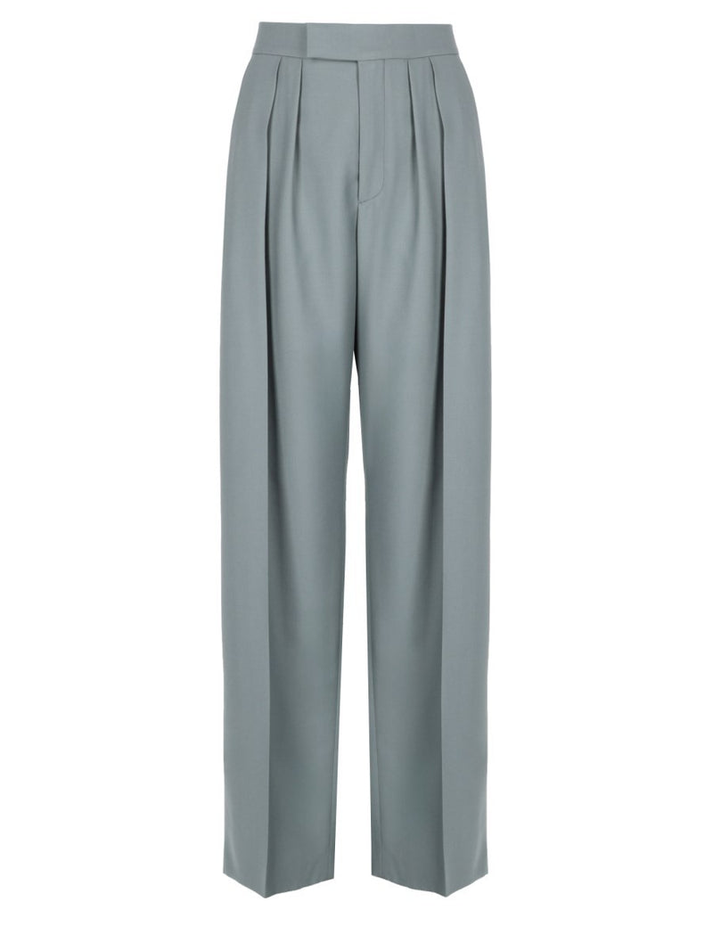 PANTALONE A SIGARETTA SARTORIALE IN GABARDINE DI LANA