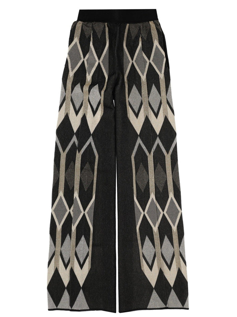 PANTS WITH GEOMETRIC LAMÉ JACQUARD DESIGN