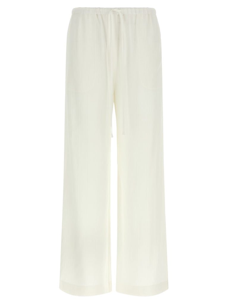 Pants with raised stripes
