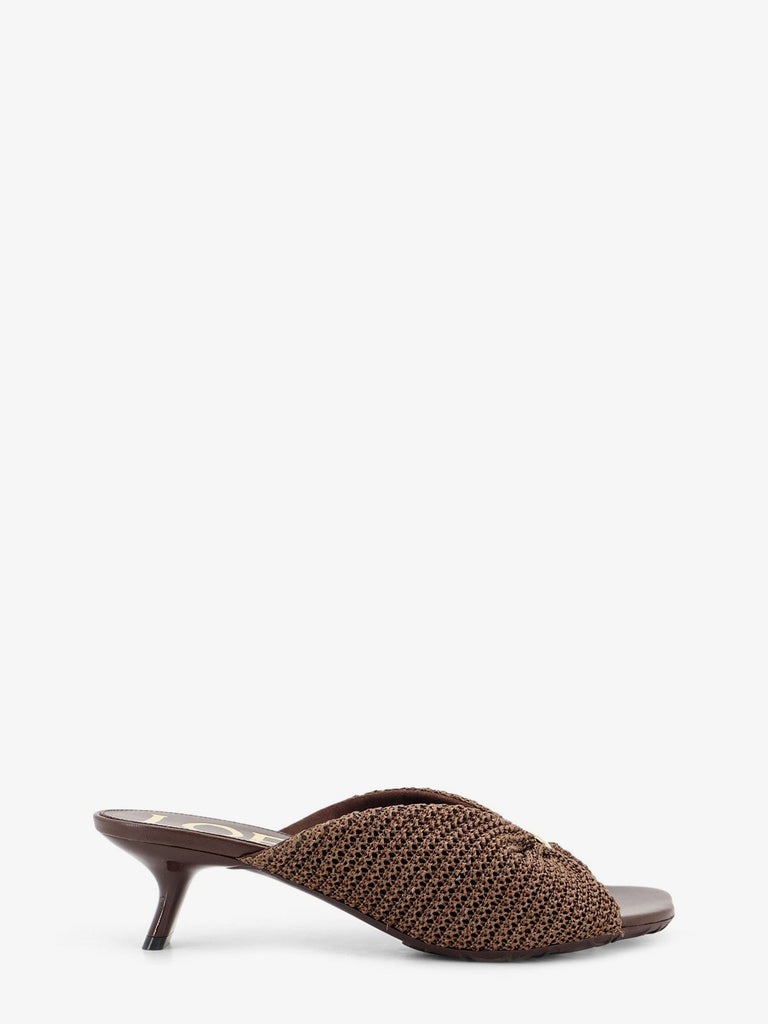 Paula's Ibiza - Pebble raffia effect sandals with metal logo detail