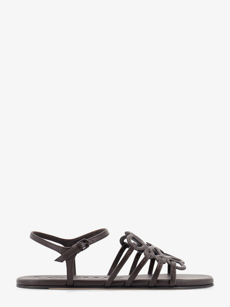 Paula's Ibiza -Petal leather sandals with Anagram logo on the front