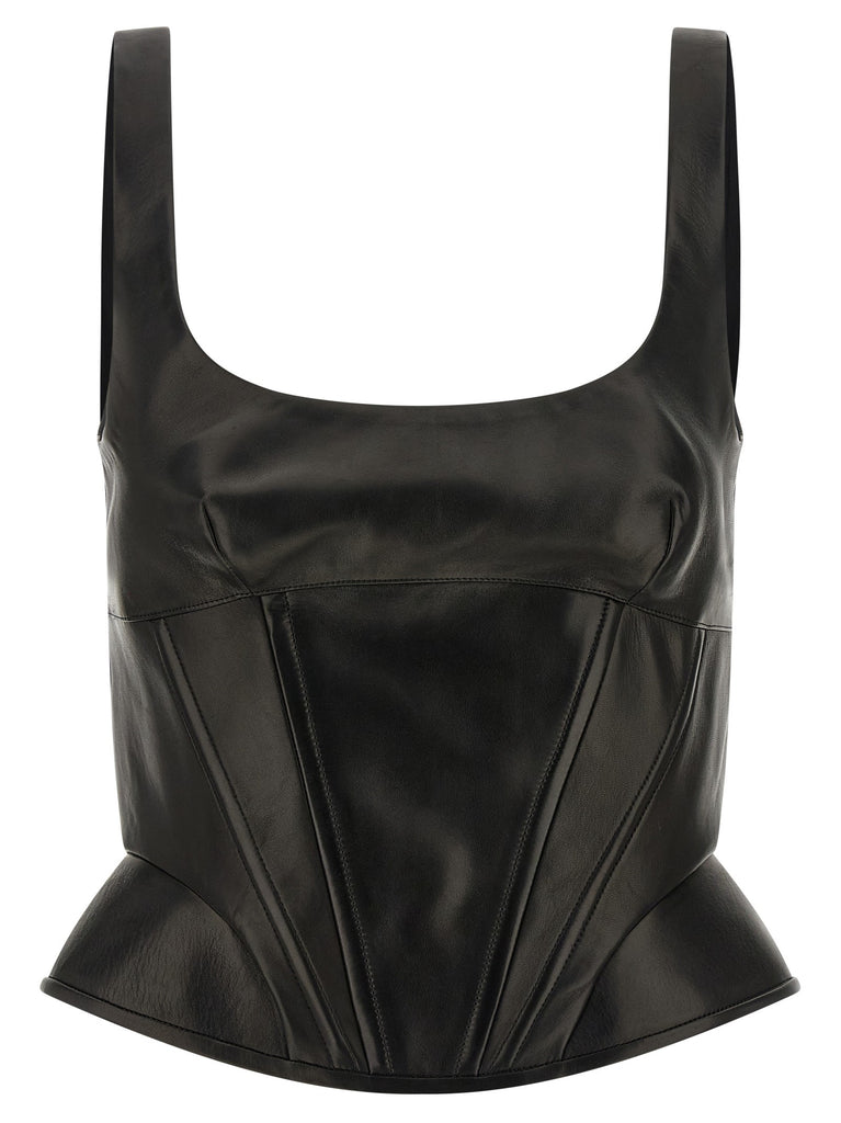 Peplos leather top