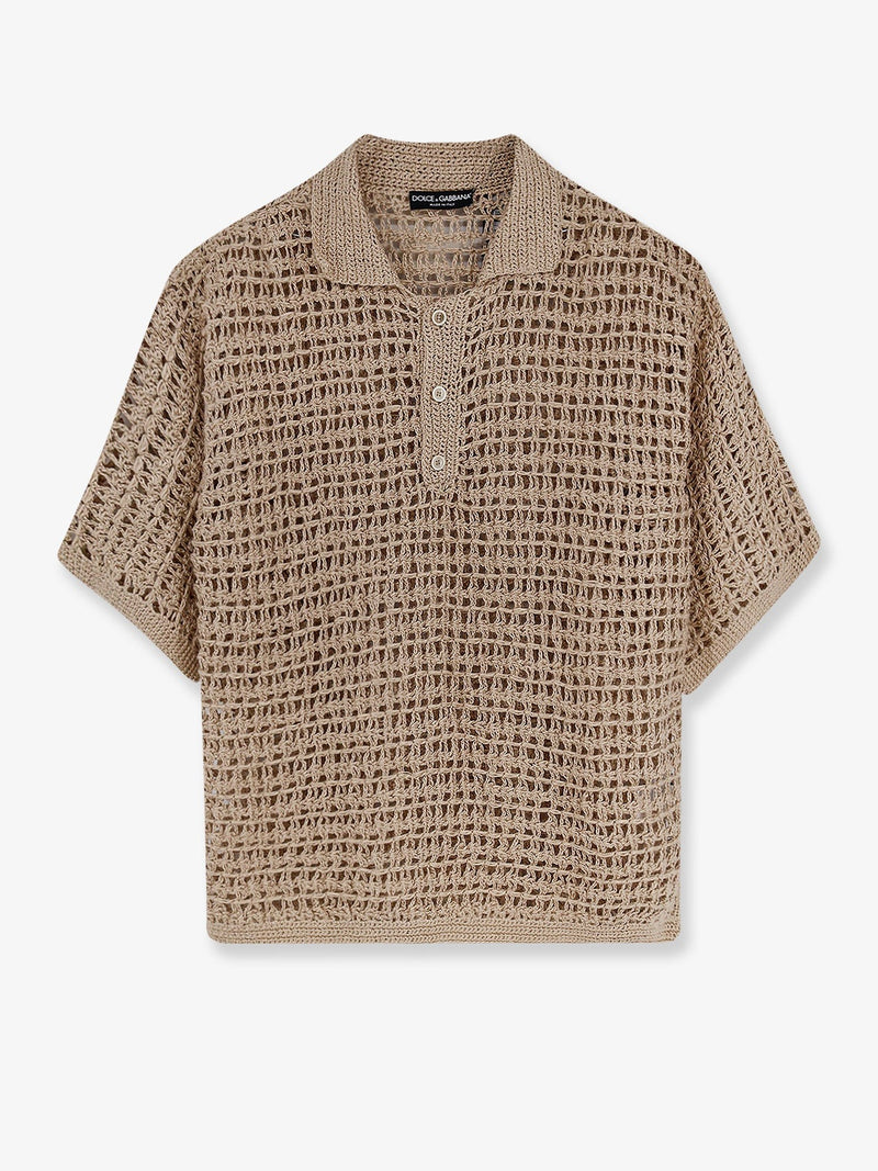 Perforated linen sweater