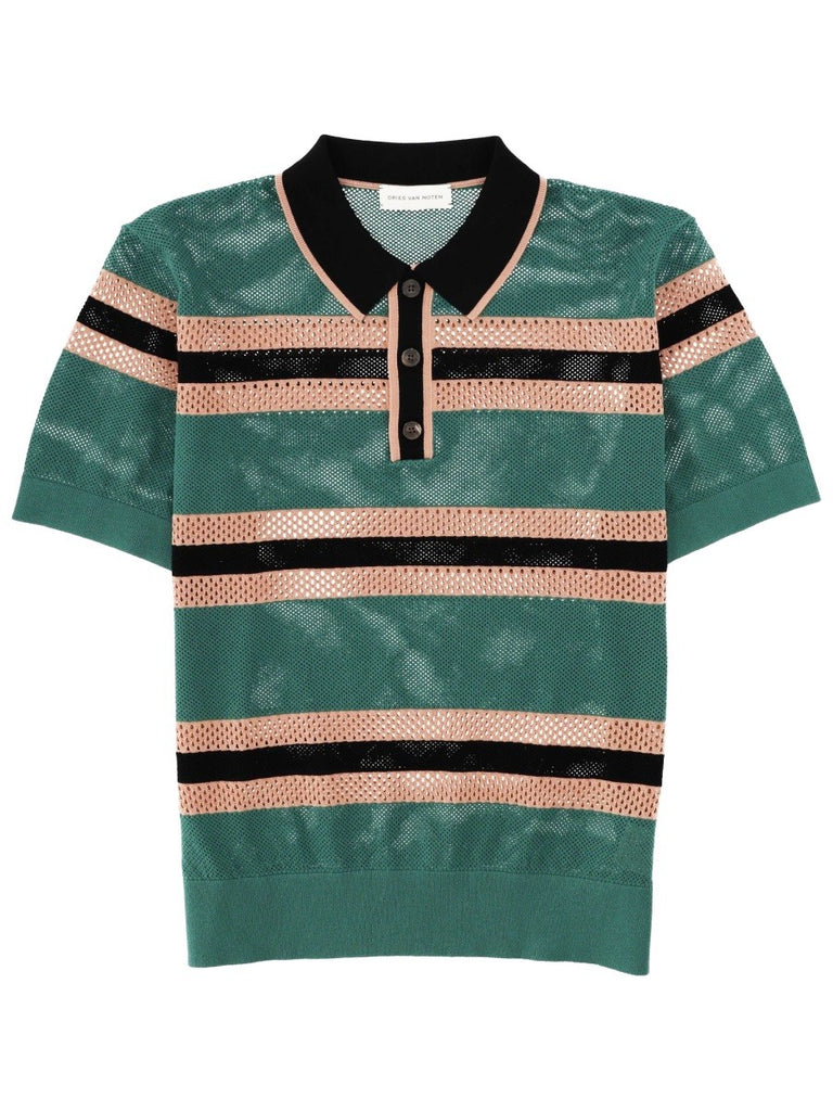 PERFORATED "MERCY STRIPE" POLO SHIRT