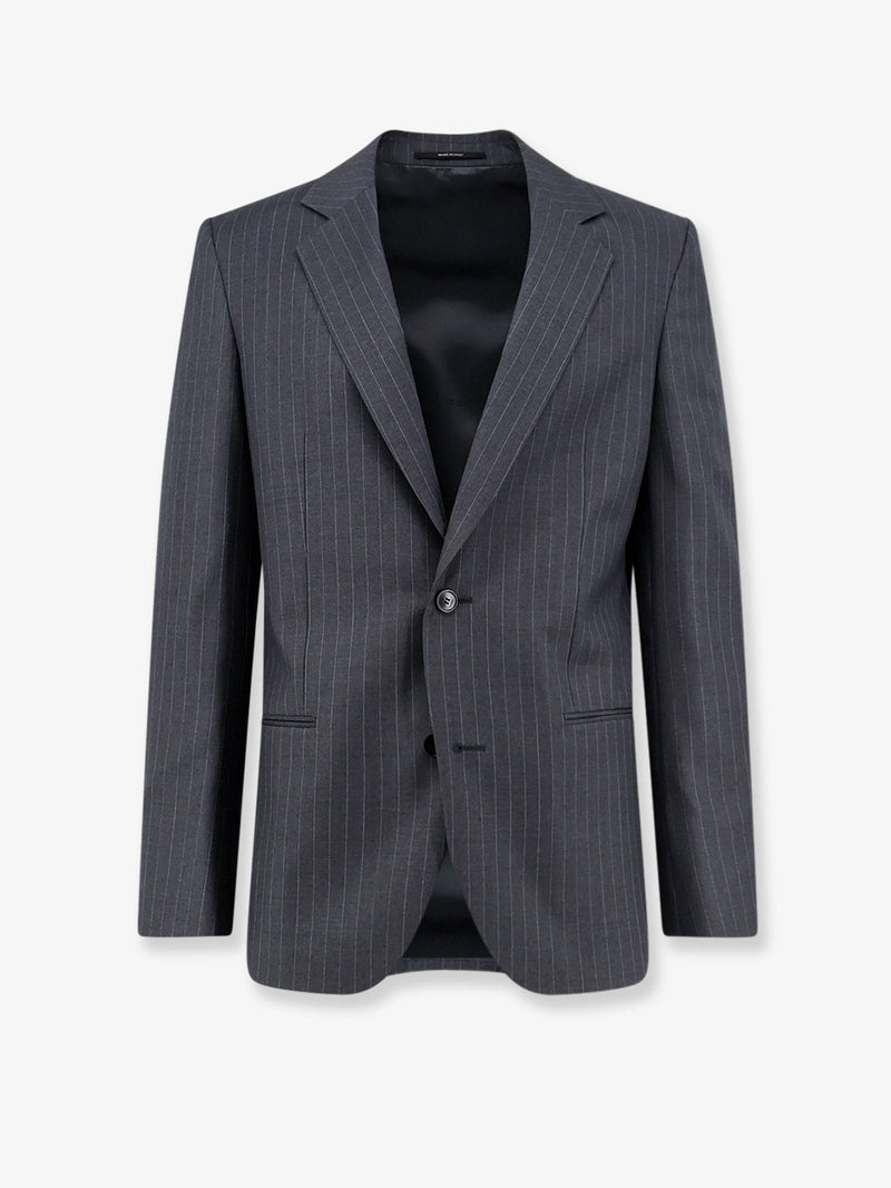 Pinstriped wool blazer