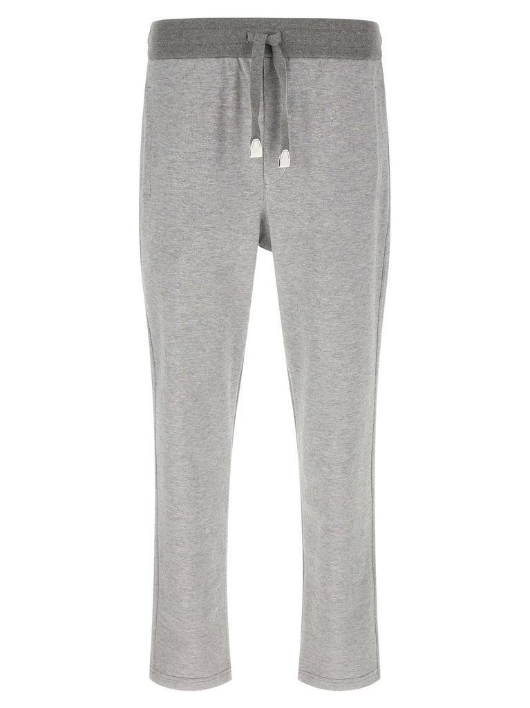 Piqué cotton joggers