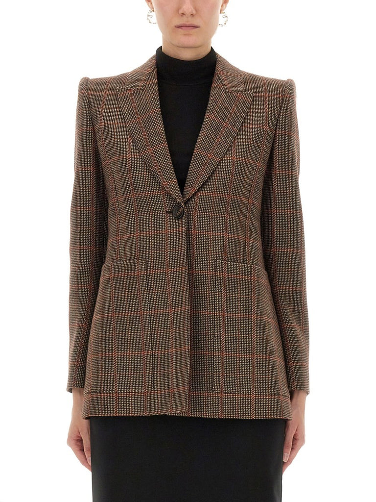PLAID WOOL TAILORED JACKET