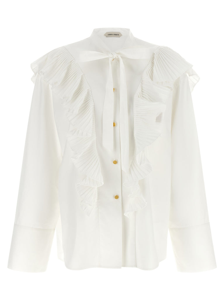 Pleated ruffle shirt
