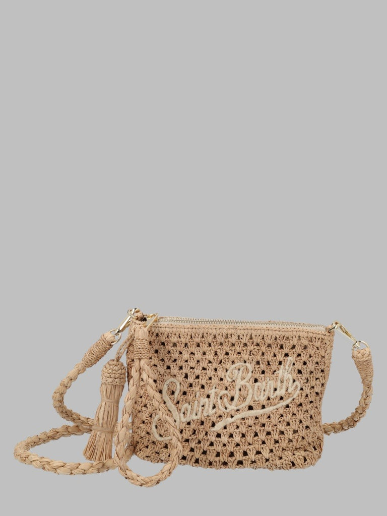 POCHETTE IN RAFFIA CON LOGO