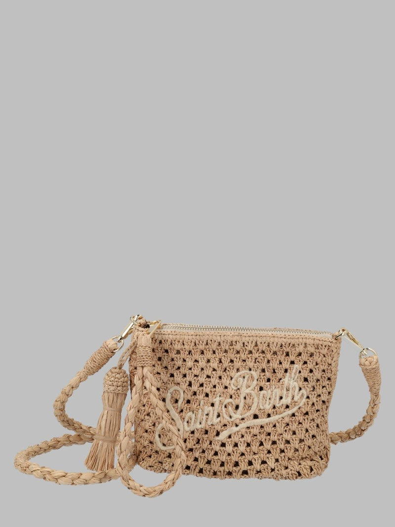 POCHETTE IN RAFFIA CON LOGO