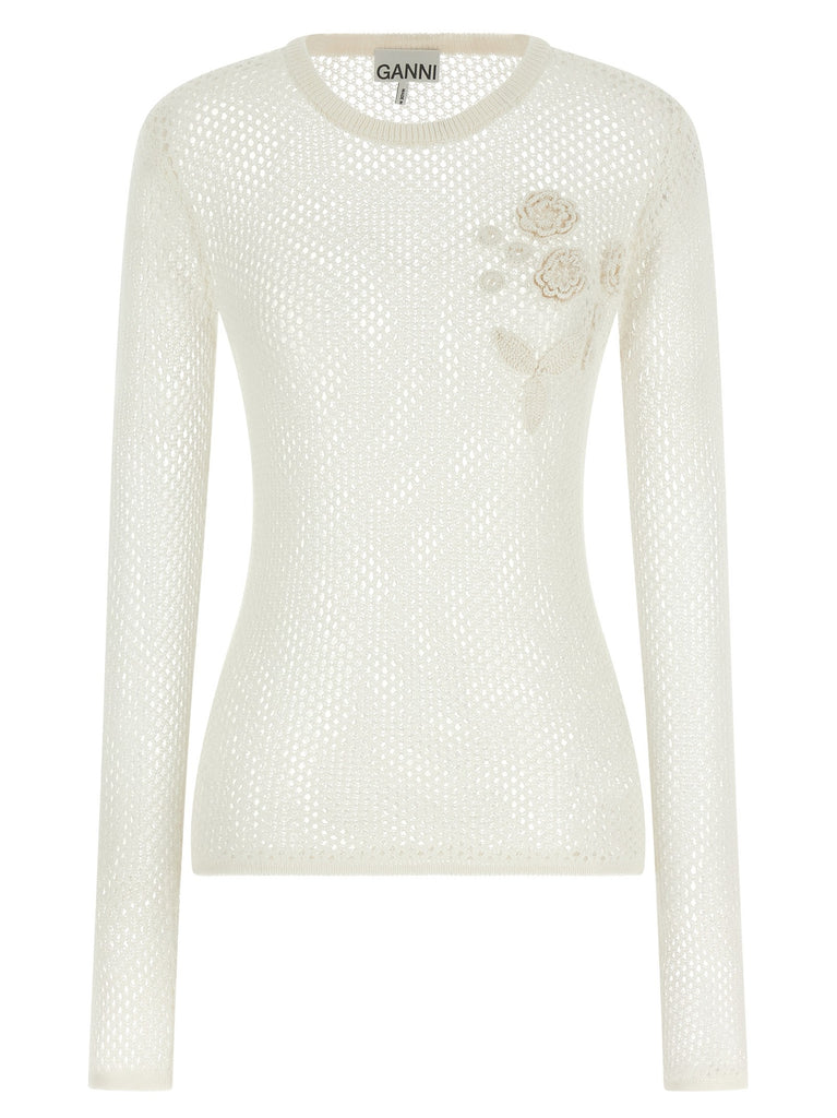 Pointelle cotton sweater