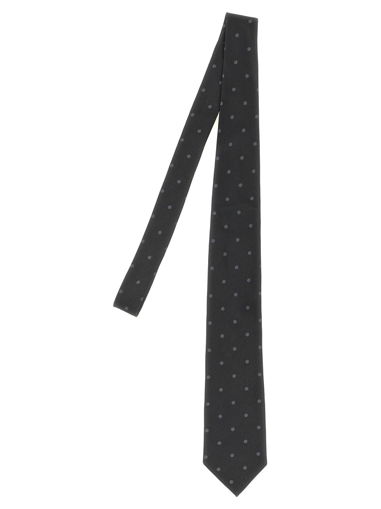 Polka dot silk tie