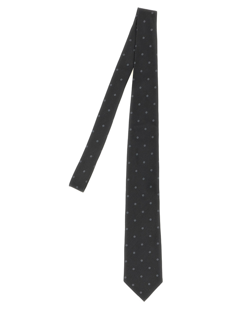 Polka dot silk tie