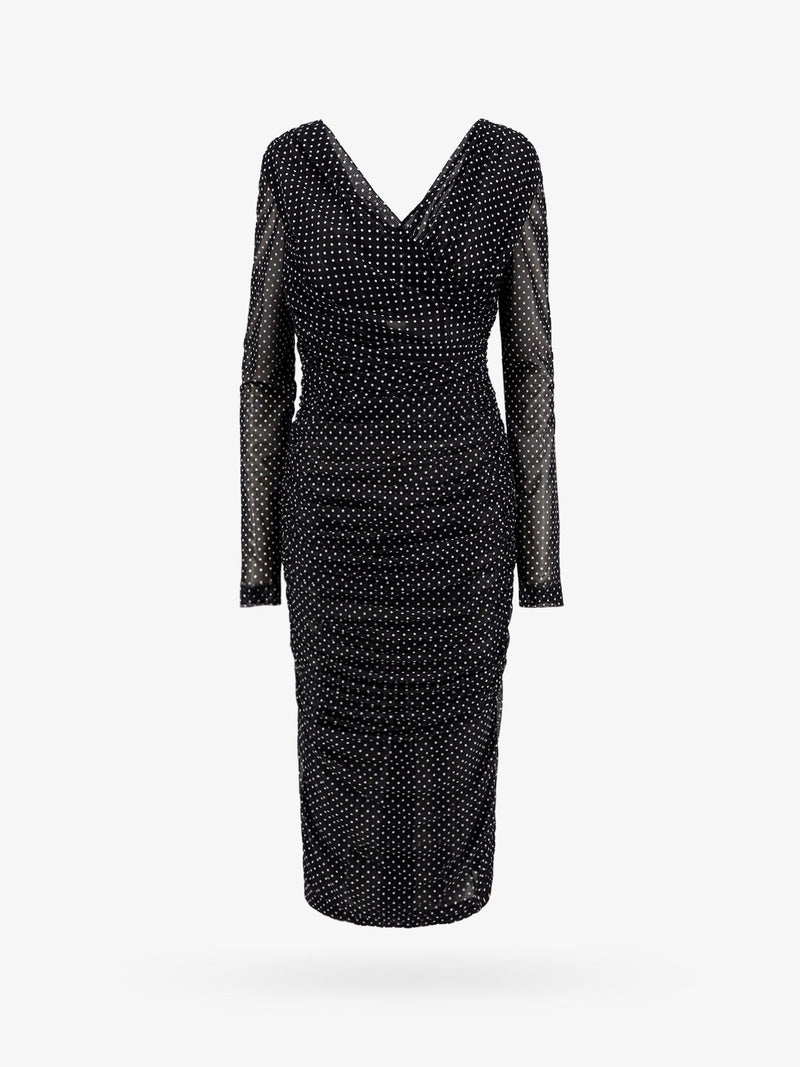 Polka-dots dress with drapery