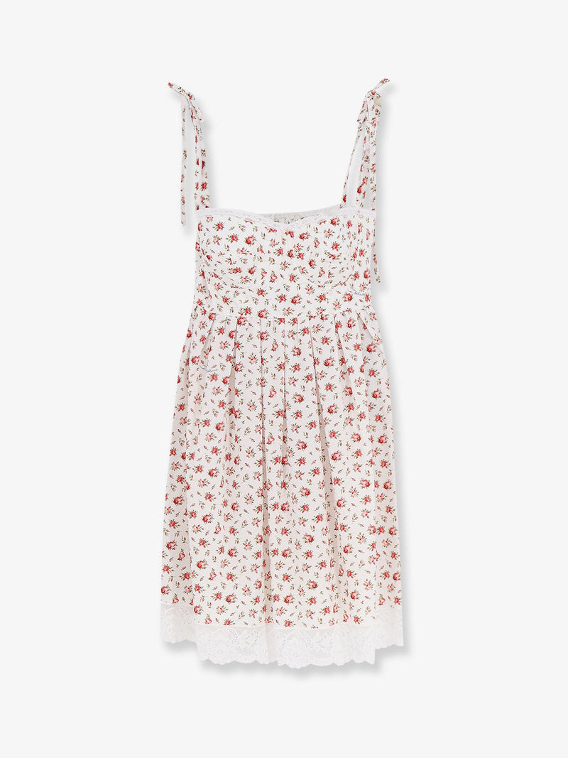 Poplin dress with Roselline print