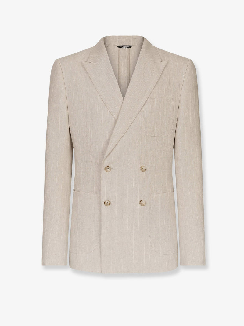 Portofino linen blazer with striped motif