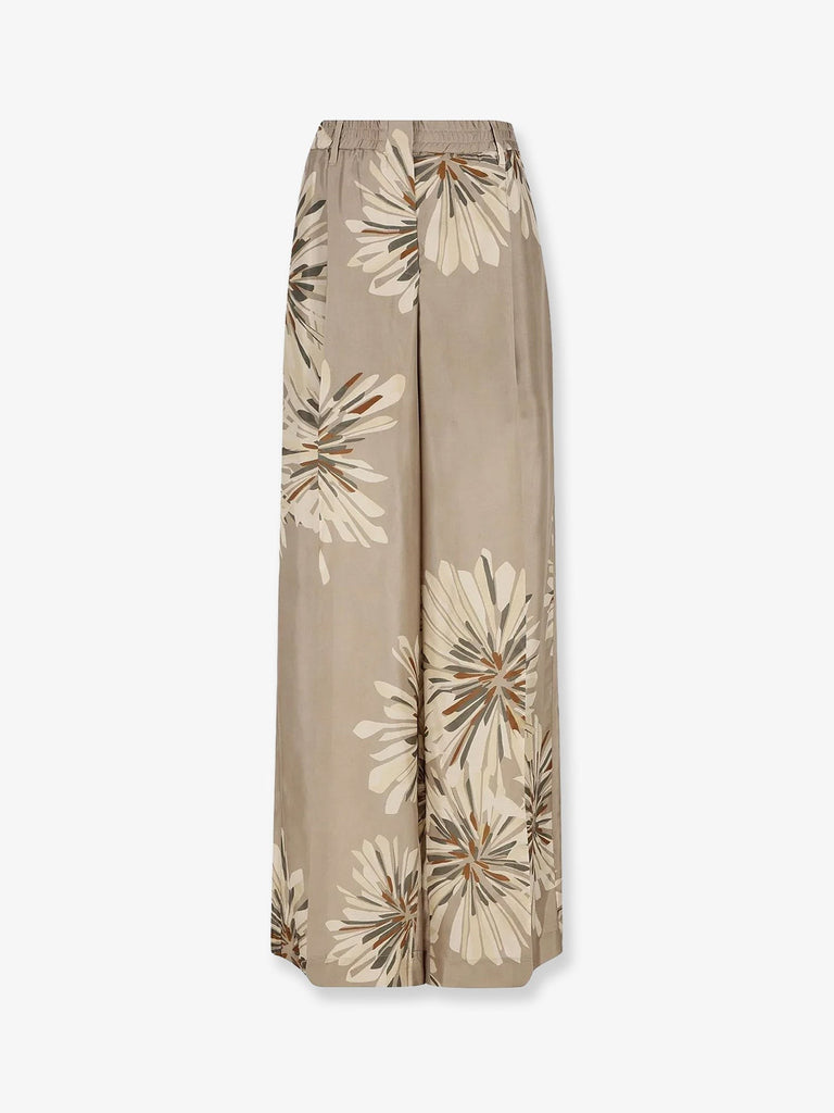 Printed silk trousers