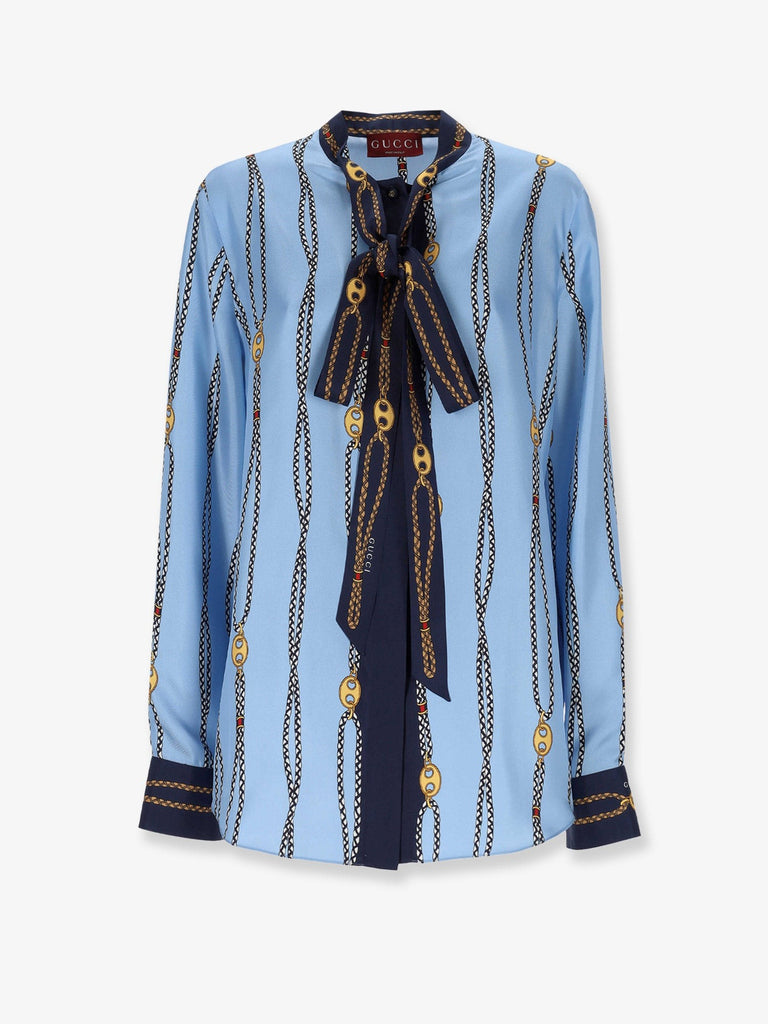 Printed silk twill shirt
