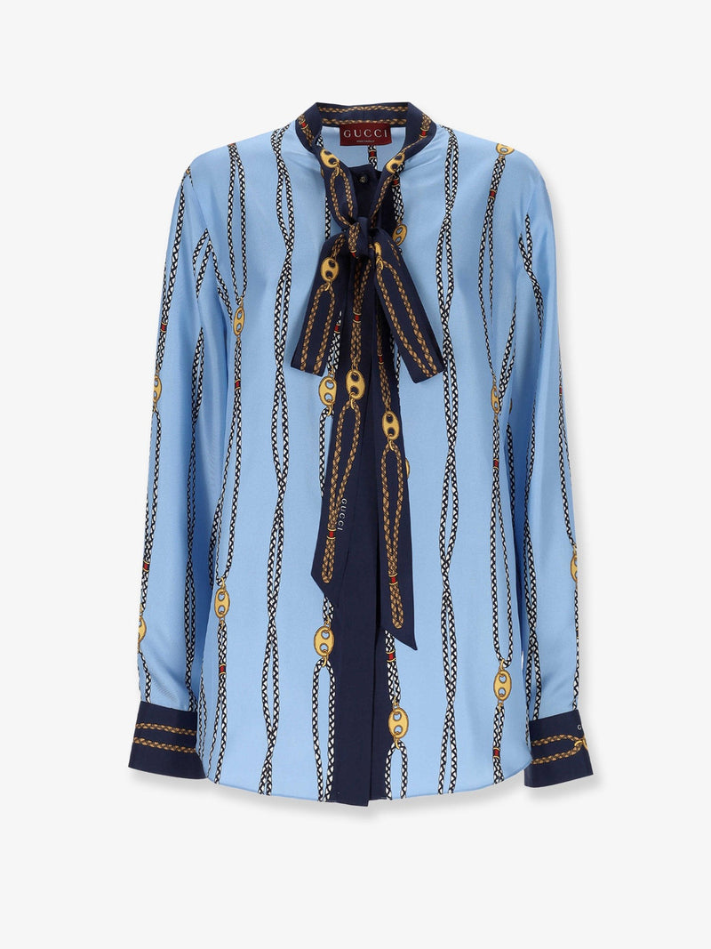 Printed silk twill shirt