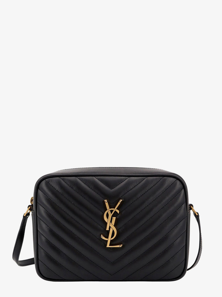 Quilted leather camera bag shoulder bag