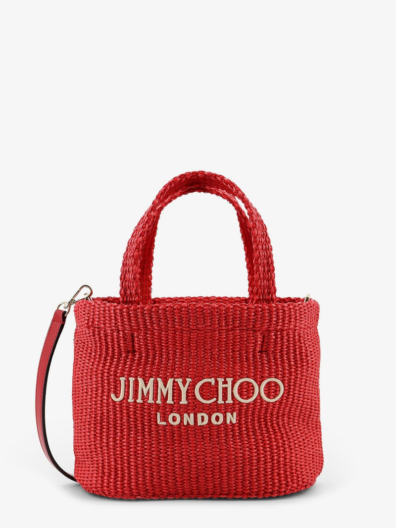 Raffia crossbody bag with embroidered logo on the front