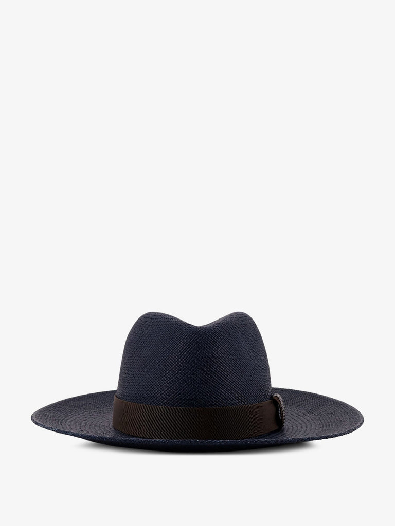 Raffia Fedora hat with Monili detail