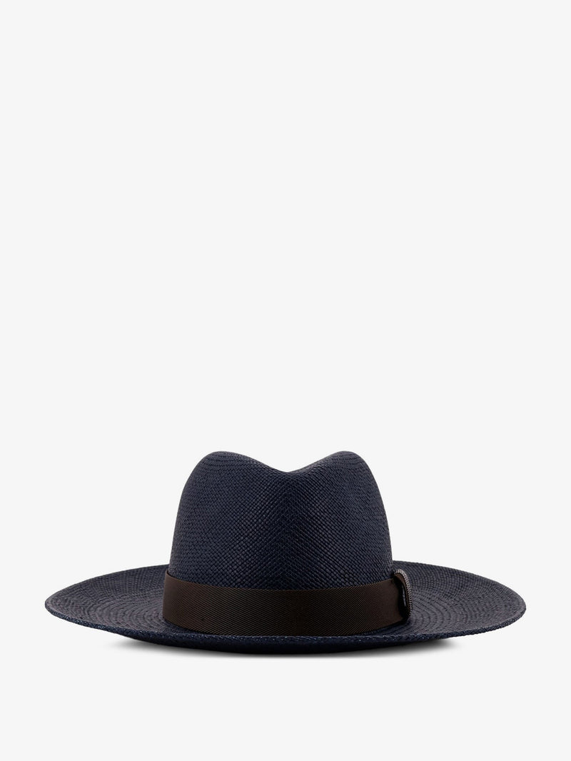 Raffia Fedora hat with Monili detail