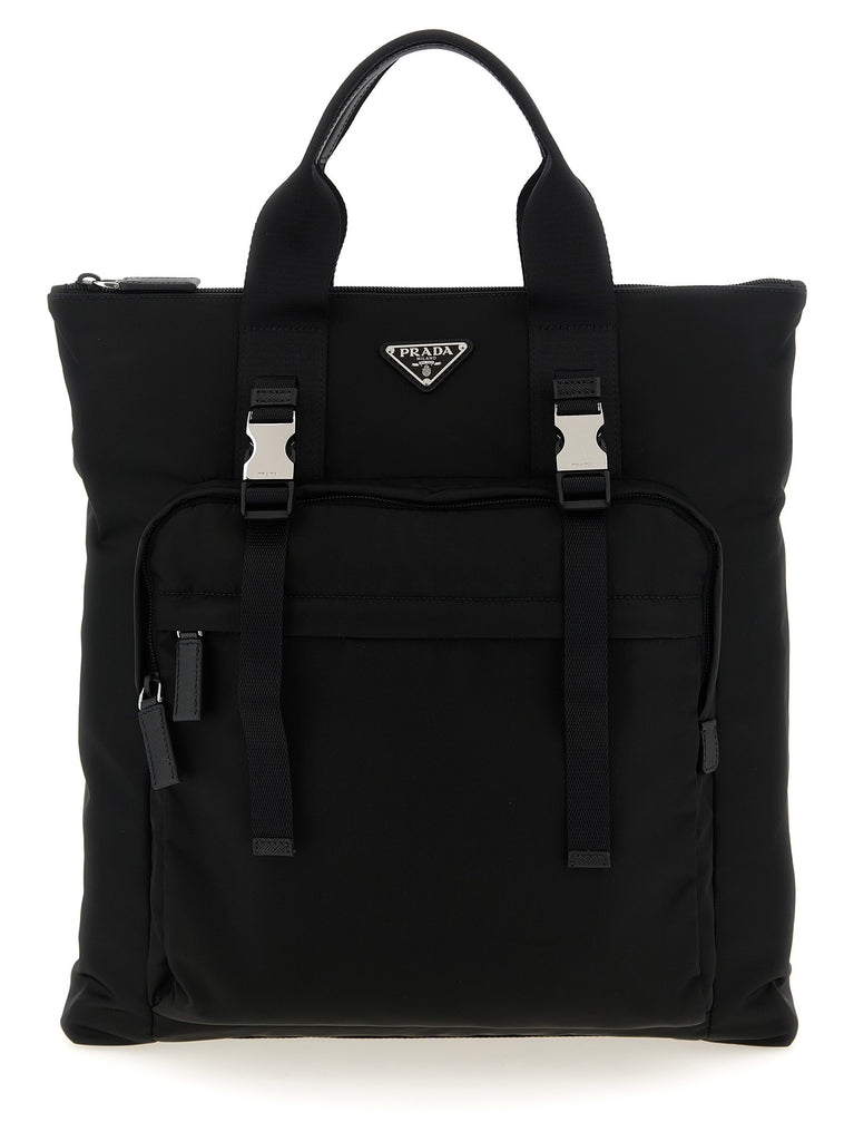 Re-Nylon and Saffiano backpack shopping bag