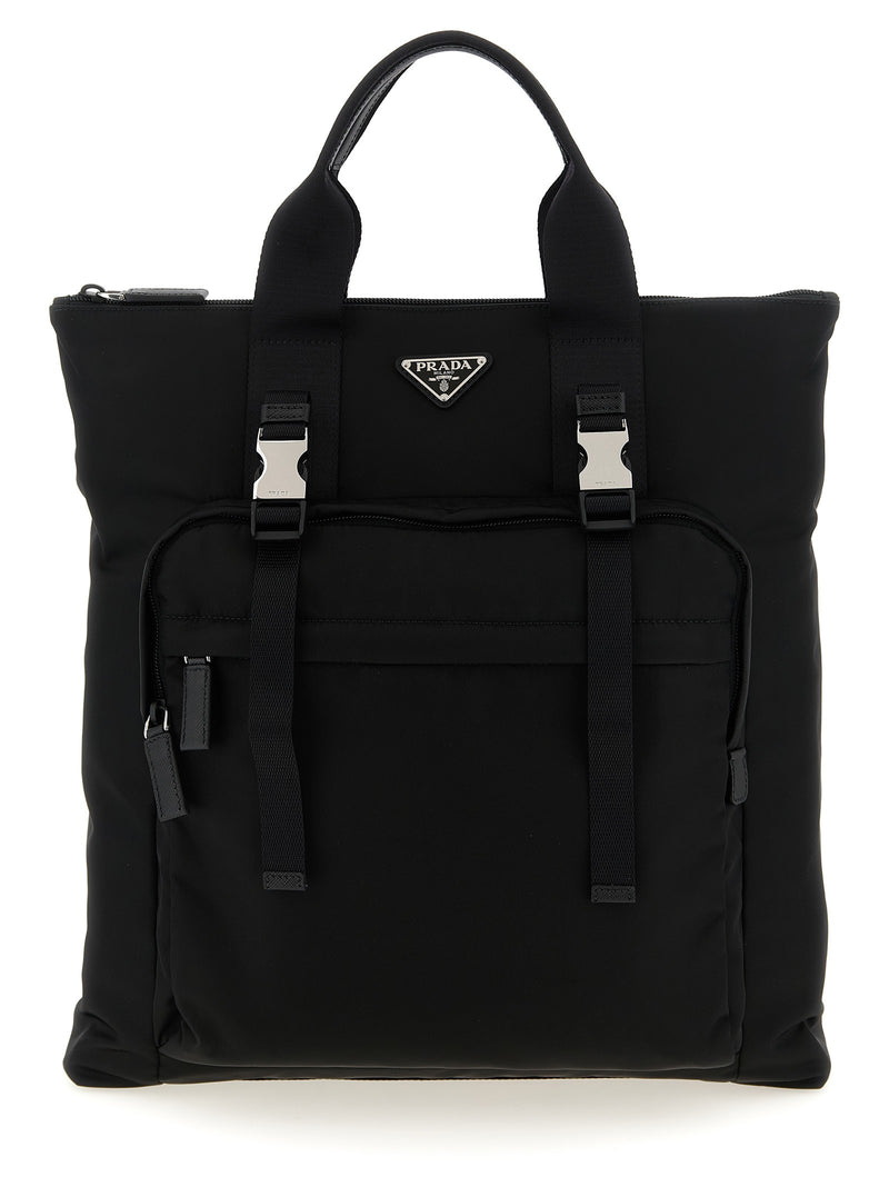 Re-Nylon and Saffiano backpack shopping bag