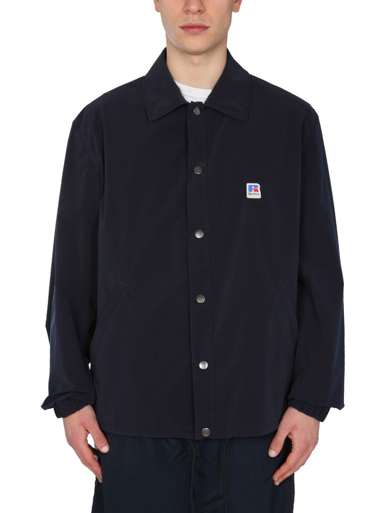 RELAXED FIT JACKET WITH BOSS X RUSSELL ATHLETIC LOGO