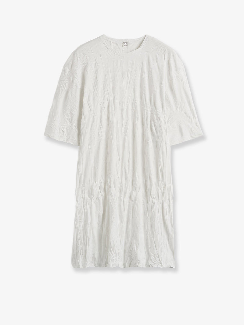 Relaxed fit short cotton blend dress