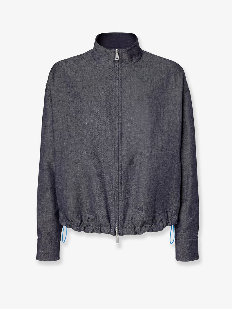 Reversible denim jacket with embroidered FF logo