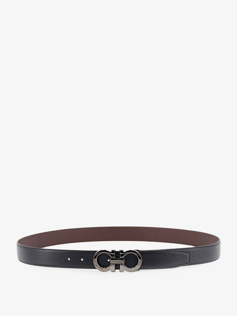 Reversible hammered leather belt