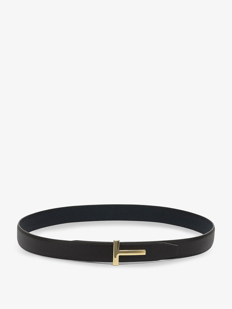 Reversible hammered leather belt