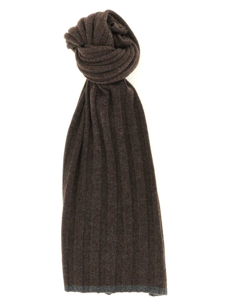Ribbed cashmere knit scarf