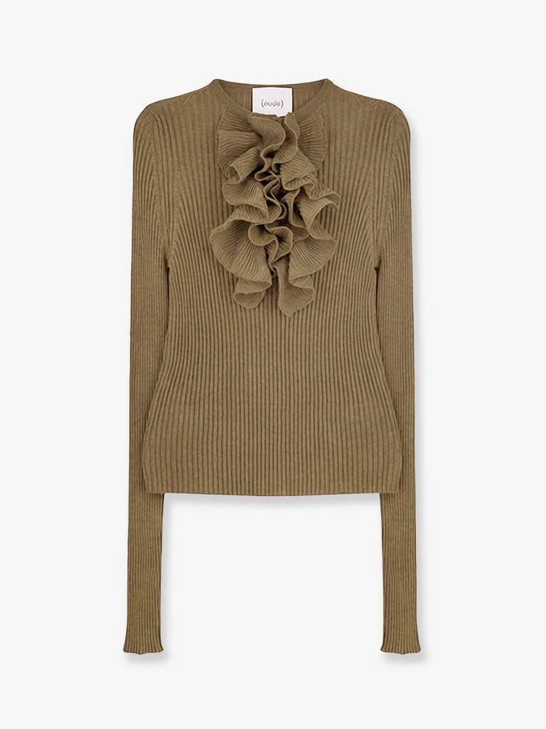Ribbed cotton blend sweater