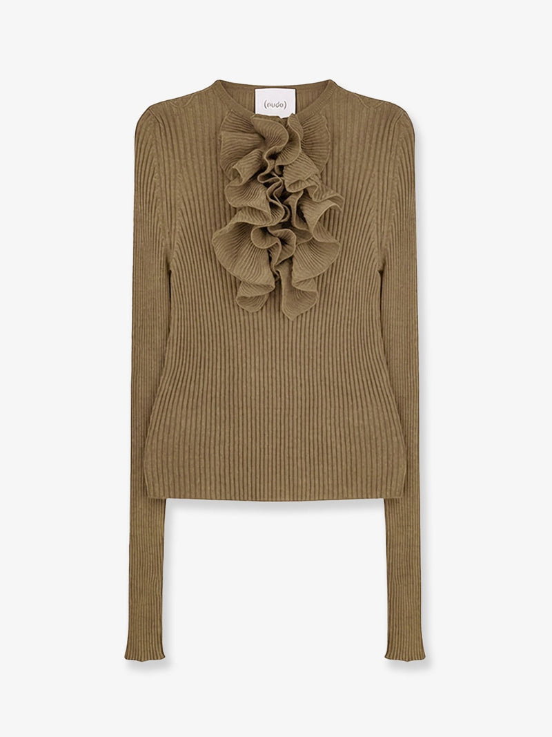 Ribbed cotton blend sweater