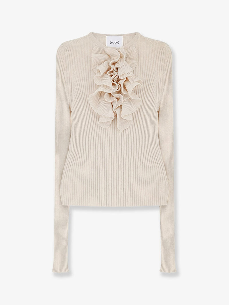 Ribbed cotton blend sweater