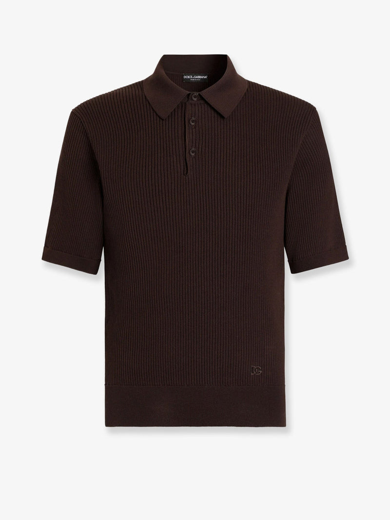 Ribbed cotton polo shirt