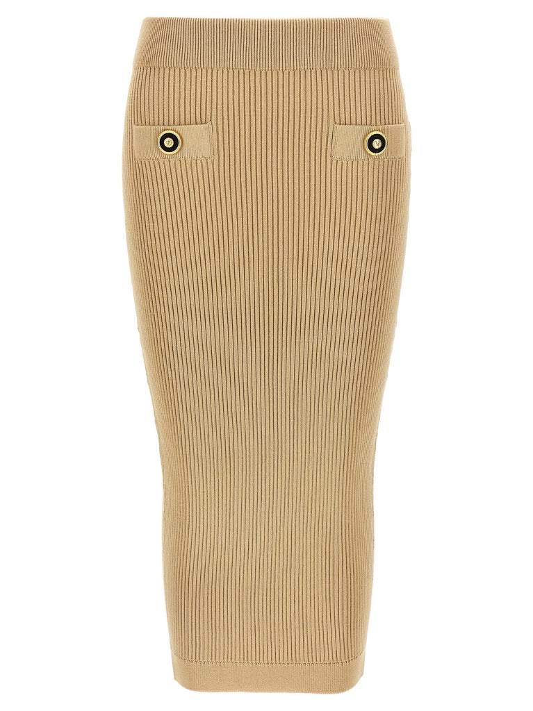 Ribbed midi skirt