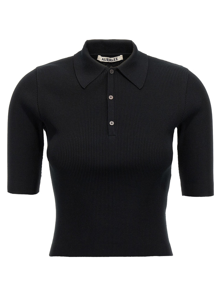 Ribbed polo shirt